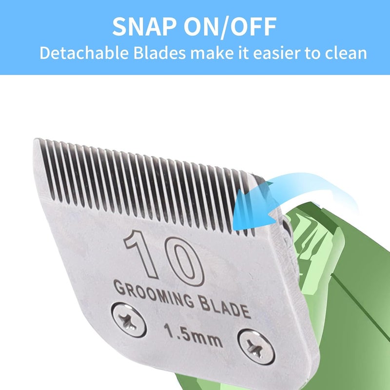 OEMIRY 3 Pcs Size 10# Detachable Dog Grooming Blades, Compatible with Andis, Oster A5, Wahl KM10 Series Clippers, Cut Length 1.5mm, Silver (10# 1.5mm, 3 Packs) - Image 2